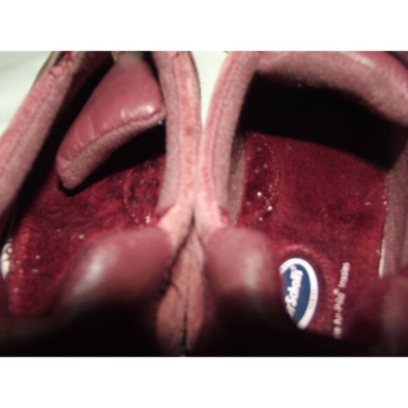 Dr Scholls Shoes Womens 7M Burgundy Leather Suede Air-Pillow Insoles Hook-n-loop - Picture 7 of 10